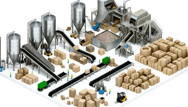 corrugated card board recycling plant
