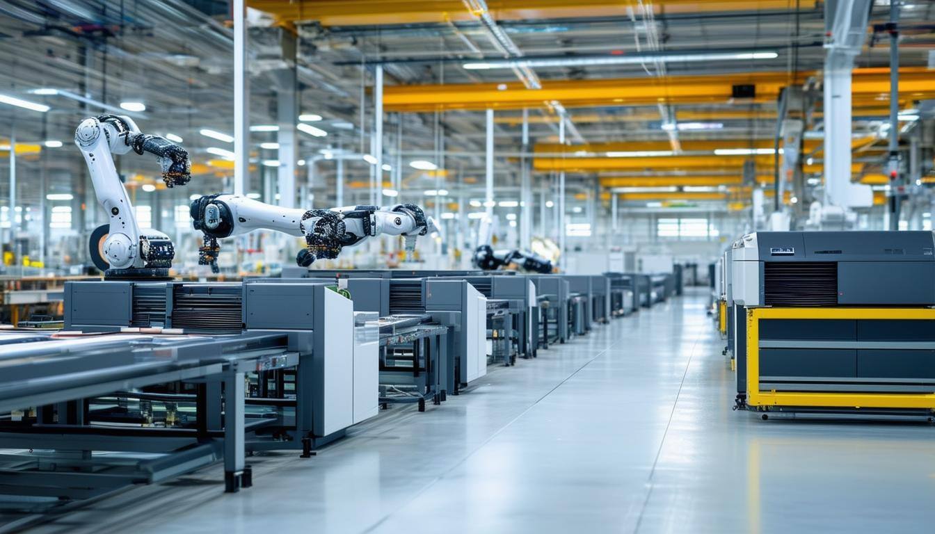 modern print and mail production facility with robots