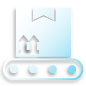 symbol of an eCommerce box on sortation line