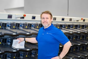 BlueCrest sortation system and a BlueCrest employee