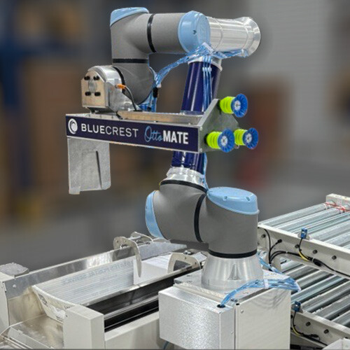 Cobot OttMATE Trayer as part of an Epic mail inserter from BlueCrest
