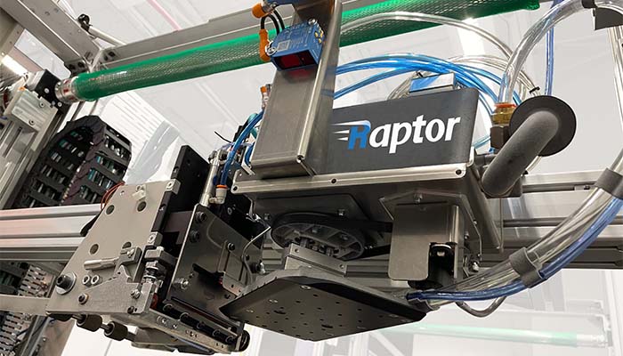 The Raptor associative labeler automates tracking and labeling for corrugated containers