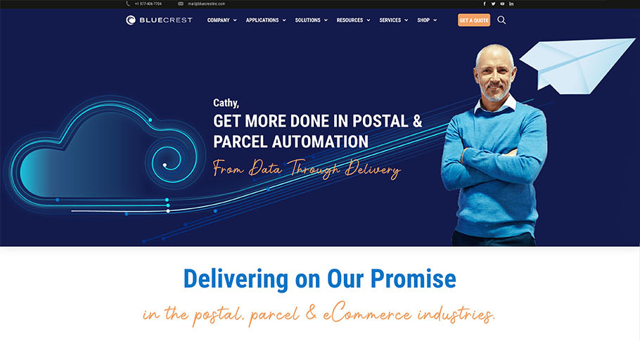 The new BlueCrest website home page