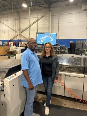 The BlueCrest Service team trained two Renkim employees to operate the new BlueCrest printers, software, and inserters