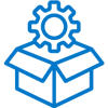 spare parts and shipping box icon
