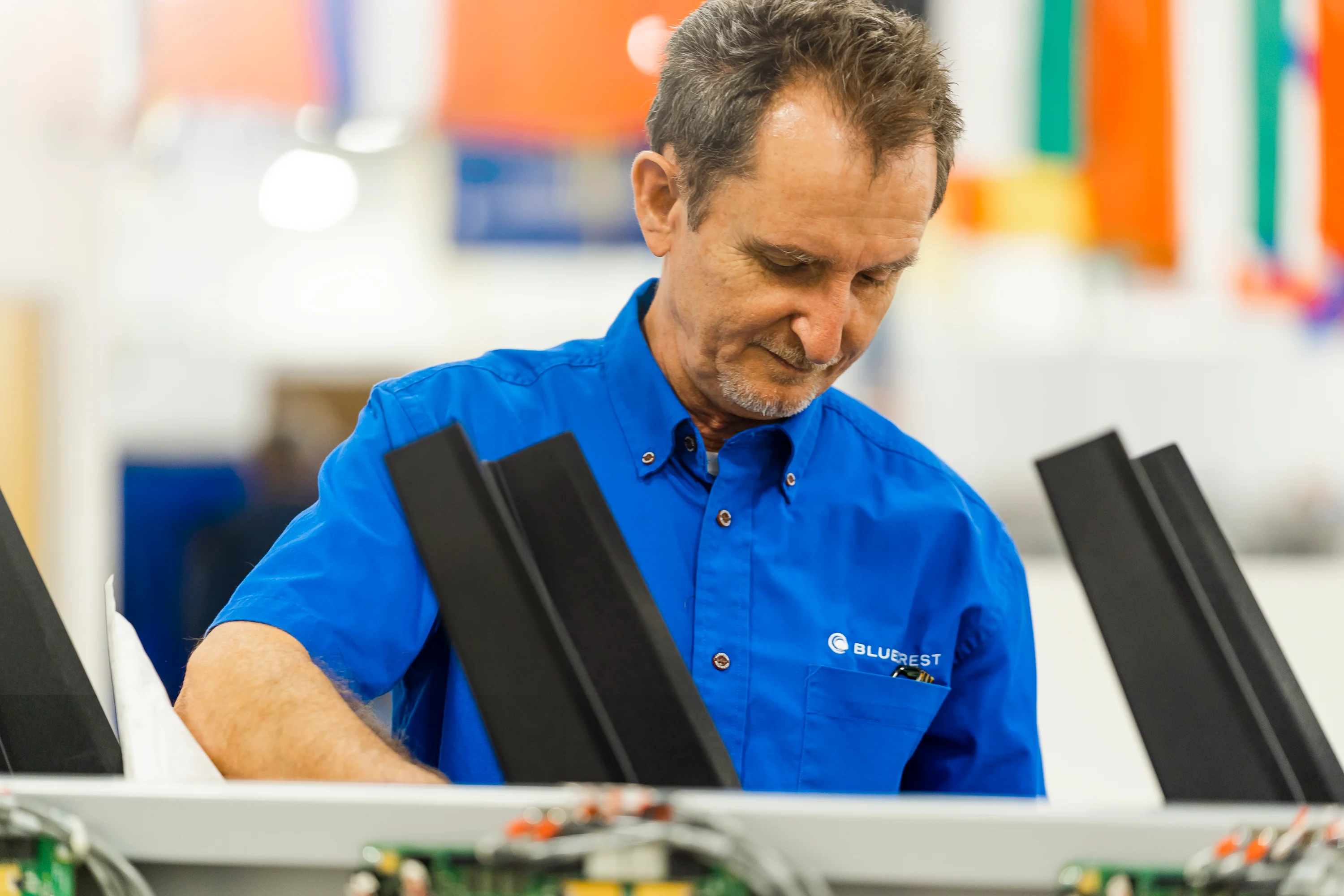 BlueCrest technician providing equipment maintenance