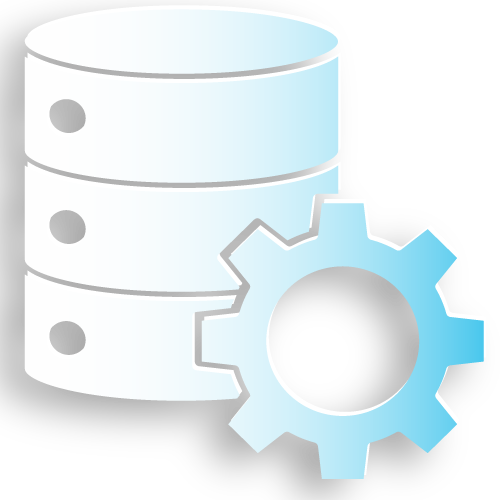 Database and gear symbol for data management