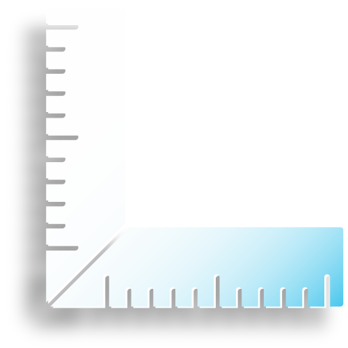 Ruler-square graphic for measure