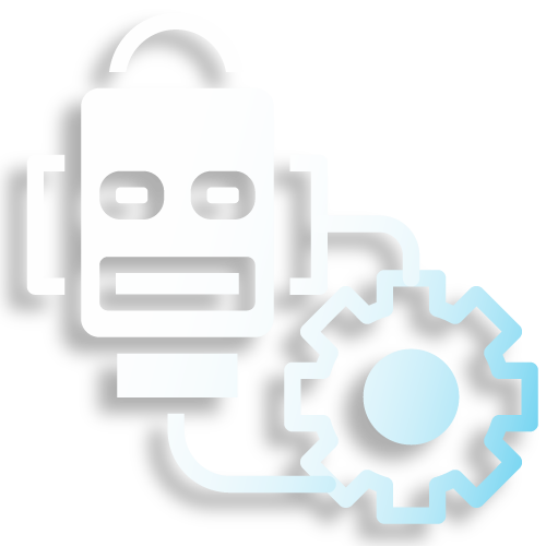 robot and gear automation symbol
