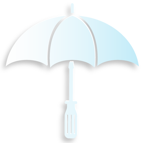 umbrella with a screwdriver for a handle