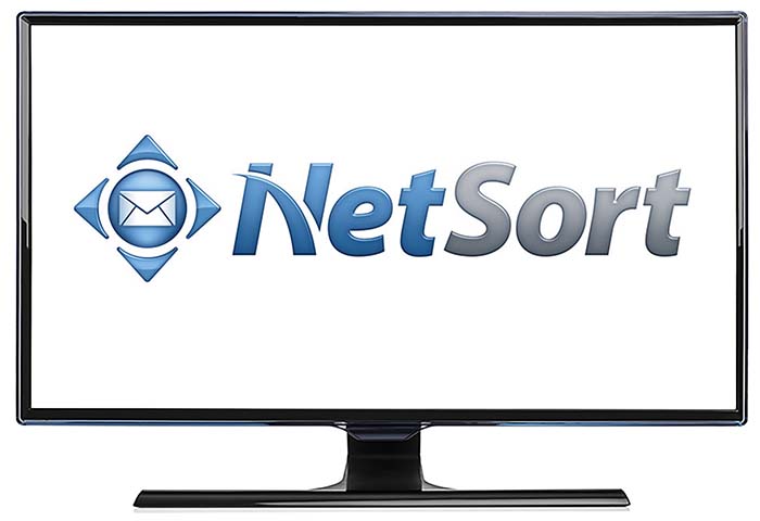 BlueCrest NetSort logo displayed on a computer monitor