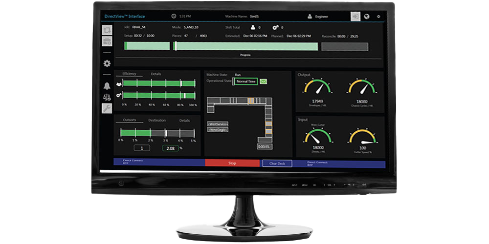 BlueCrest DirectView software interface and computer monitor